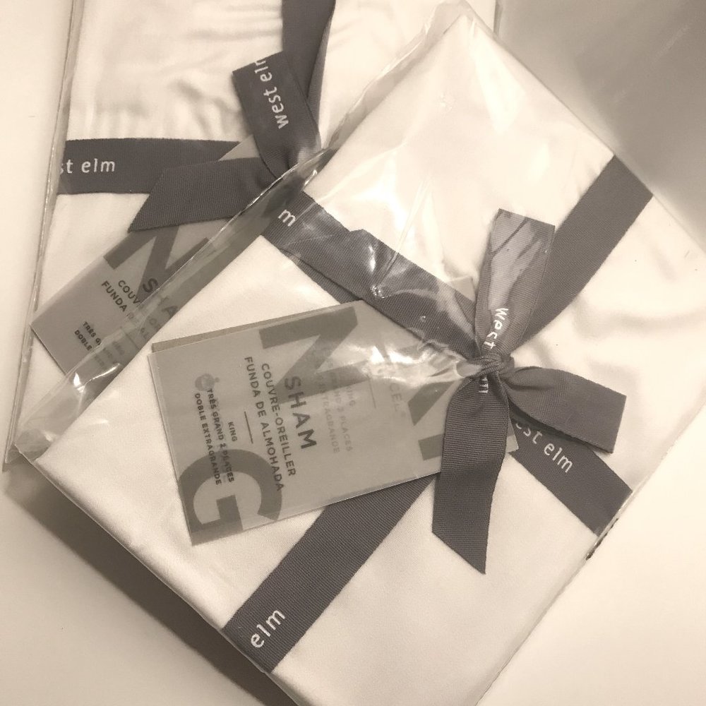 WEST ELM Tencel Pillow Shams **NEW** King